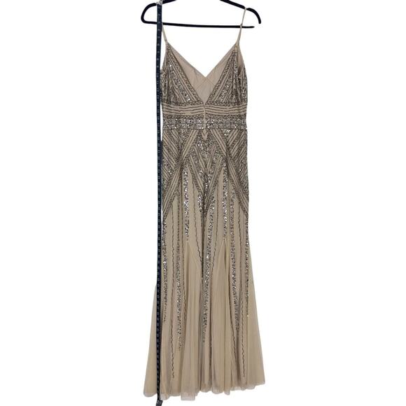 NWT Mariana V-neck Beaded/Sequin Full Length Gown (12) - Picture 8 of 16